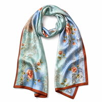 Foulard carré 100% Soie de Mûrier Paisley pour Femme, Imprimé, pour la Tête, le Cou, les Cheveux, ou comme Accessoire de Sac, Cadeau de Luxe, 90 cm, en Satin Doux et Lisse