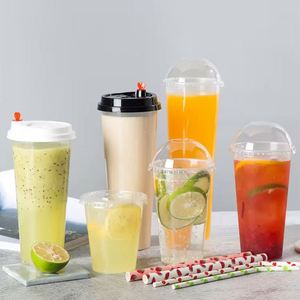 Vaso de Plástico Transparente con Logotipo Personalizado, 16oz 24oz 32oz, Vaso Desechable Transparente para Smoothies, Vaso de PP para Té con Leche Boba, para Café Frío o Caliente - Product Image 6