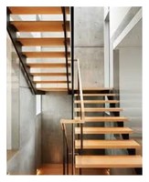Escalier à poutres carrées robustes, cadre à double poutre pour projets commerciaux