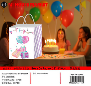 Borsa Regalo Mi House Market 23x18x10cm con Stampa Digitale per Forniture per Feste - Product Image 2