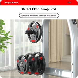 Banc de musculation commercial réglable et portable avec support de presse, ensemble complet de barres en fonte pour haltères et combinaison de barres en fonte - Product Image 2
