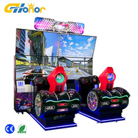 Máquina de Juego Arcade de Carreras con Pantalla Dual para 2 Jugadores |   Simulador de Carreras de Autos Operado con Monedas para Parque de Atracciones