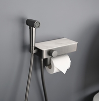 Offre Spéciale : Ensemble de Douche WC en Laiton Chaud/Froid avec Douchette Bidet Portable, Kit de Douche Shattaf et Support de Papier Toilette