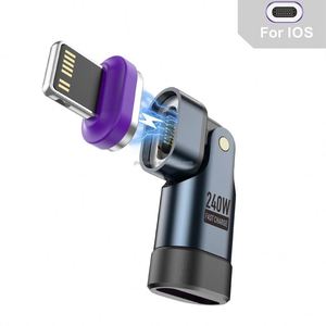 90 Degree <b>USB</b> <b>C</b> <b>Adapter</b> <b>USB</b>-<b>C</b> Male <b>to</b> <b>USB</b>-<b>C</b> Female <b>Adapter</b> 240W Fast Charge for iPhone 17 16 15 Steam Deck Switch, VR, Pad Pro - Product Image 4