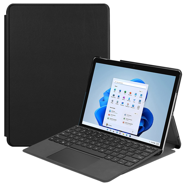 For Microsoft Surface Go 1/2/3/4 Case, PU Leather Folio Slim Stand Hard PC Shell Protective Cover for Surface Go 4 10.5" 2023