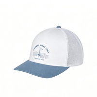 Gorra de Béisbol Personalizada de Dos Tonos con Bordado, Gorra de Golf de Malla Ajustable con Cierre a Presión, Gorra Trucker Deportiva de 5 Paneles para Unisex