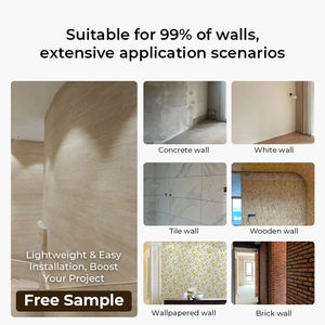 Décoration murale intérieure et extérieure moderne en 3D stéréoscopique, imperméable, en porcelaine douce, dalle de ciment coulée - Product Image 5