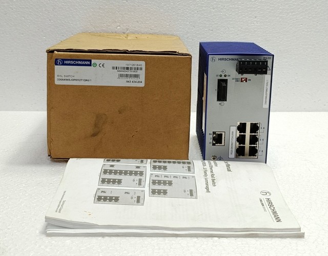 PLC Hirschmann RS20-0800M2T1TDAUWW Industrial Rail Switch 8-Port Ethernet Managed Warranty Product