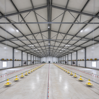 Bâtiment industriel préfabriqué en structure légère isolée en acier pour poulailler, avec ossature en acier galvanisé à chaud haute résistance