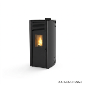 Poêle à granulés de bois moderne autoportant 8KW en acier avec télécommande pour chauffage intérieur de salon, garantie 5 ans - Product Image 1