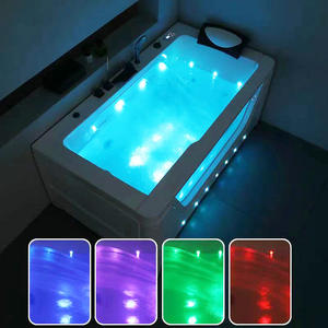 Jacuzzis intérieurs pour 1 personne avec éclairage d'ambiance, baignoire spa, Wasmo Yakuzzis, matériaux d'étanchéité, bain à remous, jets en acier inoxydable - Product Image 2