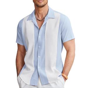 Camicia da <span class=keywords><strong>uomo</strong></span> estiva da spiaggia a righe camicia da <span class=keywords><strong>uomo</strong></span> a maniche corte hawaiana <span class=keywords><strong>abbigliamento</strong></span> <span class=keywords><strong>stile</strong></span> tendenza all'ingrosso - Product Image 1