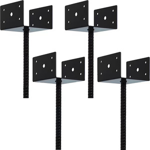 Heavy Duty U Shape Carbon Steel Fence <strong>Post</strong> <strong>Holder</strong> 4x4 Inch 4 Pack Rustproof Outdoor Deck Base <strong>Post</strong> Support Bracket - Product Image 1
