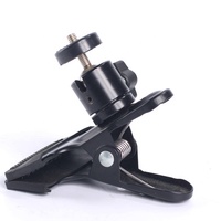 Abrazadera de resorte multifunción con mini cabeza de bola giratoria 360 con tornillo estándar de 1/4 "para cámara deportiva, luces LED, flash