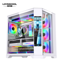 LOVINGCOOL Full Tower ATX Gaming Computer Cases Towers Wholesales Tempered Glass Gaming Cabinet for PC Case With Display Screen