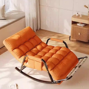 Fauteuil à bascule moderne en métal pour salon et balcon, double chaise longue inclinable pour la sieste et le repos des adultes - Product Image 3