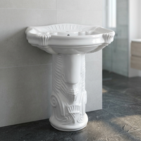 Vente flash Vasque en céramique de marque Vistaar au design magnifique avec piédestal Lavabo Stand Basin Excellente qualité Prix bas