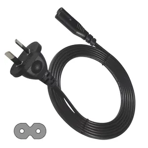 Sartén eléctrica Australia Iec C7 Cable 2Prog Interruptor macho Enchufe Computadora Cable de CA Tira de alimentación Enchufe Au