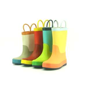 Bottes <span class=keywords><strong>de</strong></span> <span class=keywords><strong>pluie</strong></span> en caoutchouc solide imperméables pour tout-petits pour enfants bottes <span class=keywords><strong>de</strong></span> <span class=keywords><strong>pluie</strong></span> enfants chaussures confortables avec poignée - Product Image 1