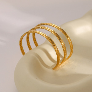 Brazalete en capas de acero inoxidable chapado en oro de 18 quilates para pulsera Europa estilo de moda <span class=keywords><strong>Simple</strong></span> joyería de mujer brazalete elegante - Product Image 3