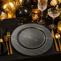 Assiettes de Présentation Plates en PP Personnalisables de Luxe 33cm (13 pouces) Légères Durables Réutilisables Lot de 50 pour Mariages Anniversaires Vaisselle Maison