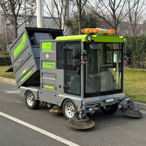 Camion balayeuse électrique autoportée de 5 mètres cubes avec compacteur, machine combinée balayeuse et laveuse de sols <span class=keywords><strong>pour</strong></span> le nettoyage des routes - Product Image 2