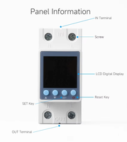 Protector de Sobretensión y Baja Tensión Monofásico EAST 63A 230V AC con Pantalla LCD, Reinicio Automático, YST2P-63S