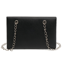 Mini pochette enveloppe avec chaîne pour femme, sac à bandoulière pour soirée, mariage, en cuir vegan, à rabat et bouton pression