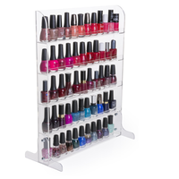 Vernis à ongles acrylique transparent 5 étagères ouvertes présentoir de comptoir présentoir de vernis à ongles organisateur