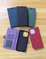 Dompet Kulit PU Vintage Custom dengan Tempat Kartu, Penutup Lipat Anti Benturan untuk iPhone 18 17 16 15 14 Pro Max