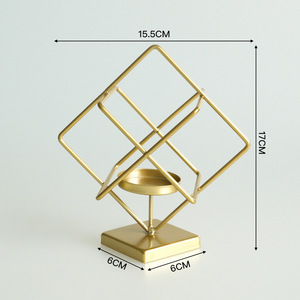 북유럽 스타일 철제 캔들 홀더 테이블 장식 로맨틱 캔들라이트 디너 액세서리 - Product Image 6
