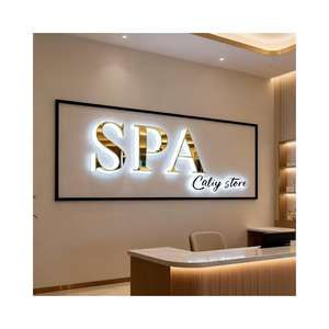 Letreros Retroiluminados con Logotipo de Empresa de Corte Láser de Metal, Diseño de Logotipo de Pared para Recepción de Salón, Letras Acrílicas 3D, Letrero Personalizado para Salón de Belleza o Barbería - Product Image 2