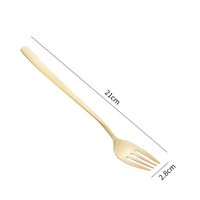 Fourchette à dîner FLEY 304 en acier inoxydable, couleur or, manche long, fourchette de table occidentale, couverts réutilisables pour la maison, restaurant, vente en gros