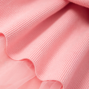 <span class=keywords><strong>Robe</strong></span> à manches longues en crochet <span class=keywords><strong>rose</strong></span> pour filles - Jupe en tulle à paillettes étoilées |   <span class=keywords><strong>Robe</strong></span> de <span class=keywords><strong>princesse</strong></span> décontractée pour fête de printemps pour tout-petits - Product Image 5
