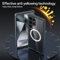 Étui de protection transparent violet Soonleader pour téléphone portable S25 Ultra, anti-rayures, TPU+PC, antichoc, magnétique