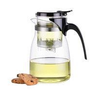 Théière en verre borosilicate de style moderne 900 ml avec infuseur, écologique, grande capacité, construction robuste, vaisselle résistante à la chaleur SAMADOYO