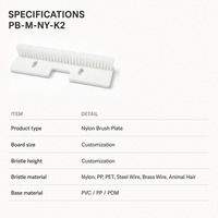 Brosse de balayage industrielle réglable à fentes avec base en PVC, PP, POM et plaque en nylon pour montage sur machine en usine