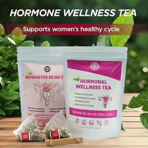 Thé pour l'utérus à la menthe verte, au gingembre, à l'ashwagandha et à la framboise, marque privée Chinaherbs, pour le bien-être hormonal de l'utérus féminin - Product Image 3