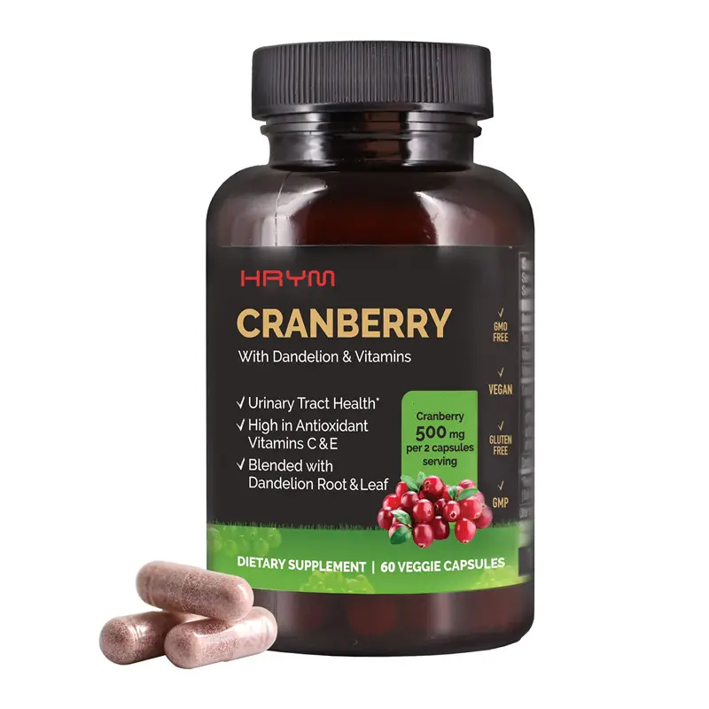 Customized Natural Cranberry Extract Supplement Dandelion Vitamin C Vitamin E Cranberry Capsules For Urinary Tract Health