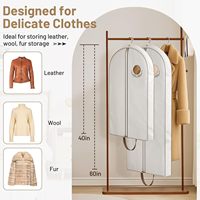 Couverture de costume respirante en coton suspendu, sacs de vêtements pliables pour placard