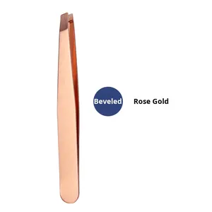 Straight Angled Stainless Steel Eyebrow Tweezers 96mm Hair Removal Clip Beauty Tool for Brow Grooming - Product Image 5