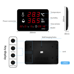 LX912-A Nhiệt kế kỹ thuật số gắn trên tường với màn hình <span class=keywords><strong>LED</strong></span> lớn được xây dựng trong đầu dò cho Nhà kho trong nhà sử dụng ngoài trời - Product Image 2