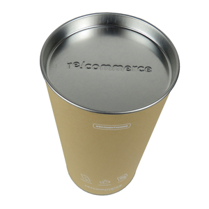 Luxury <strong>Chocolate</strong> Fudge Gift <strong>Hamper</strong> Round Paper Box Metal Lid Caps Ends Custom Gold logo Emboss Xmas Circle Cylinder Packaging - Product Image 5