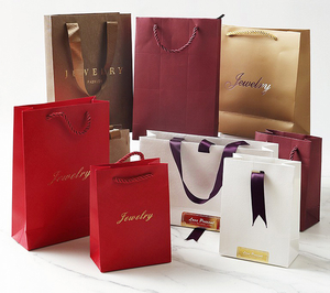 Bolsa de regalo de papel de joyería de 2 tamaños Embalaje con logotipo personalizado - Product Image 1