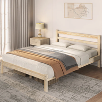 Cadre de lit en bois de pin massif au design moderne, durable, avec couleur personnalisable, toutes les tailles disponibles pour la maison, l'hôtel, le salon, la salle à manger