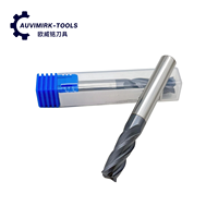 Fraise à queue 2mm 4mm HRC65 en carbure de tungstène à 4 dents pour routeur CNC, queue droite 1-4mm
