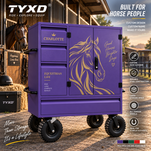 Caisse de rangement mobile pour équipement équestre, <span class=keywords><strong>chariot</strong></span> de transport pour sellerie, armoire de rangement pour équipement de cheval - Product Image 5