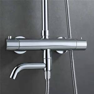 Ensemble de <span class=keywords><strong>douche</strong></span> thermostatique moderne en laiton chromé pour colonne de <span class=keywords><strong>douche</strong></span> extérieure, avec robinetterie, vente directe usine - Product Image 4