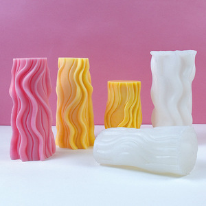 Gipsen siliconen mal voor geurkaarsen met golfpatroon, steenkolomvorm, voor thuis-DIY kaarsen en harsdecoratie - Product Image 3
