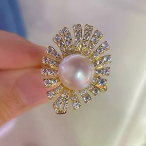 Support de bague vide en argent S925 pour accessoires de perles DIY, support de bijoux en argent tendance pour perles rondes de 8-12 mm - Product Image 3